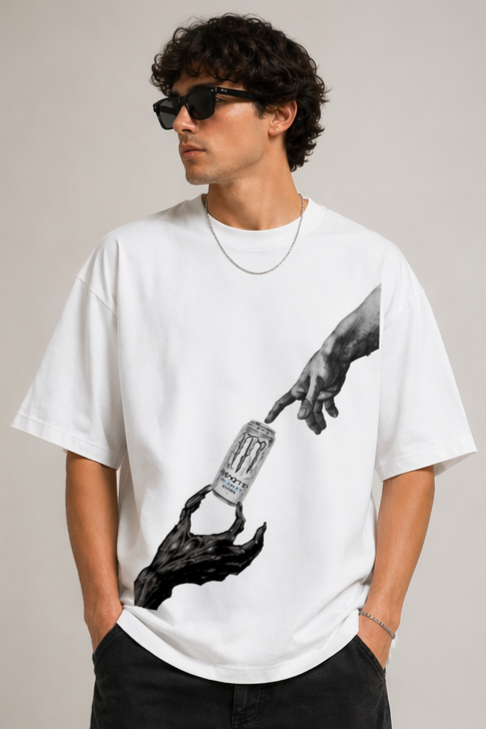 WHITE MONSTER | Unisex Oversized Standard T-Shirt